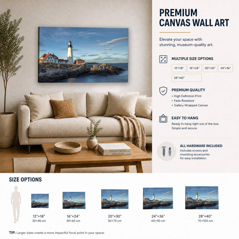Affiche du phare de Portland Head, Cape Elizabeth, Maine, 28x40inch