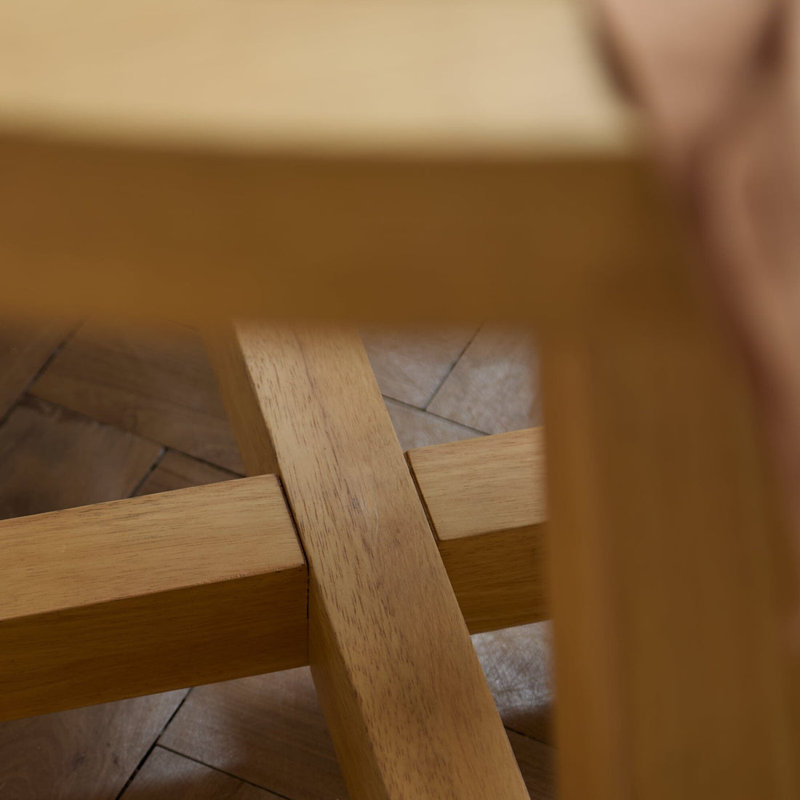Round Solid Wood Dining Table, Brown