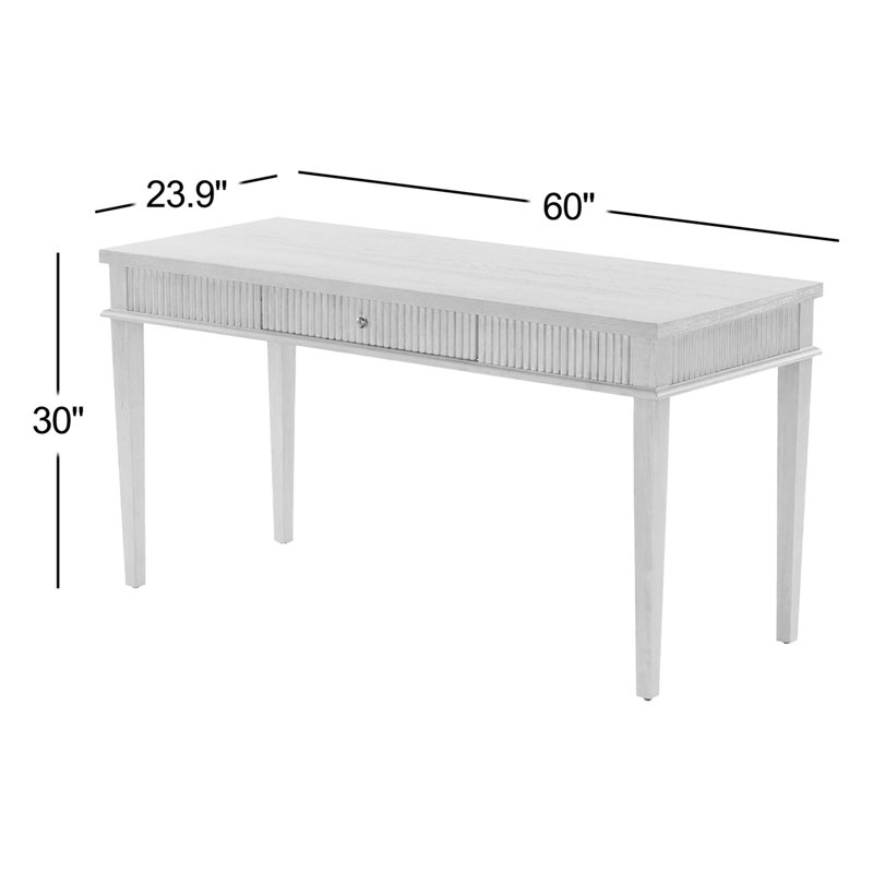 Shelbie 1 Drawer Reeded Desk, Medium Oak