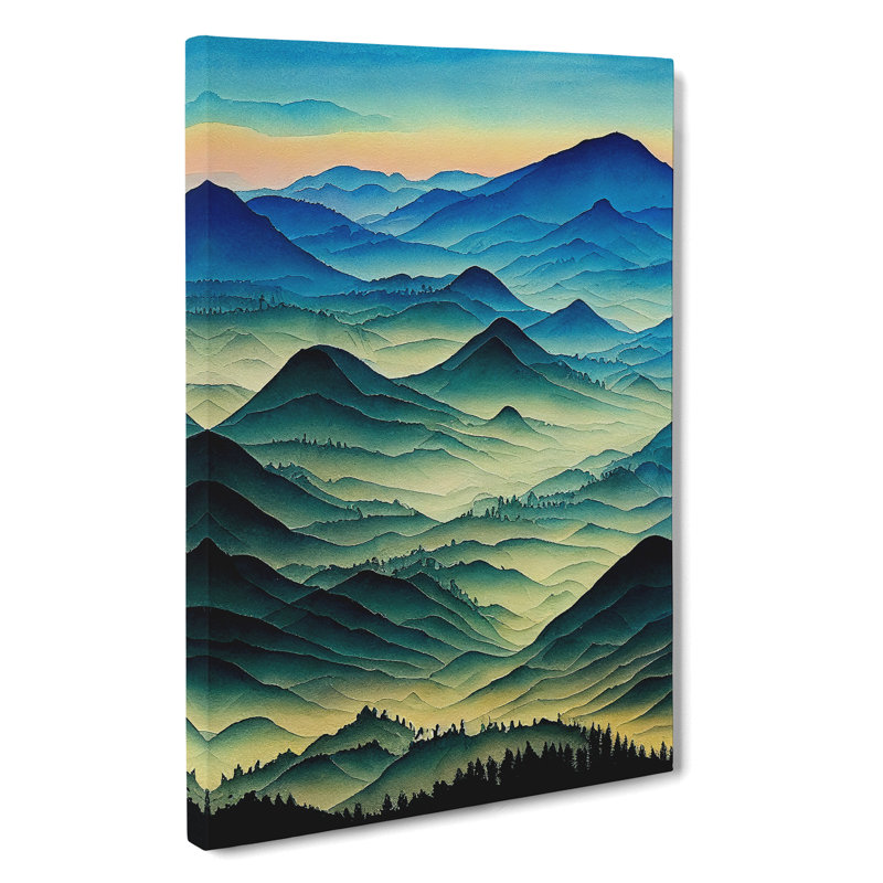 Serene Mountain Landscape No.1 - Wrapped Canvas, 50cm H x 35cm W x 3cm D