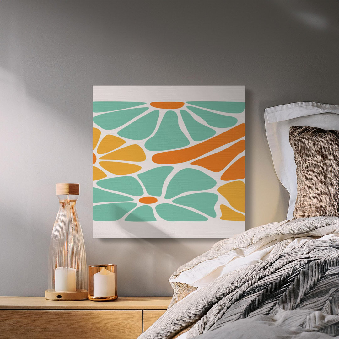 Abstract Floral Canvas Wall Art, Modern Flower Print, Gallery Wrapped, Ready to Hang, Boho Chic Decor, Archival Inks, Living Room Art