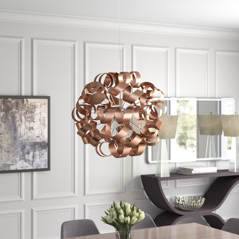 Ailis 12 - Light Sputnik Pendant, Satin Copper
