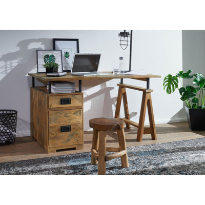 Railway Solid Wood Writing Desk