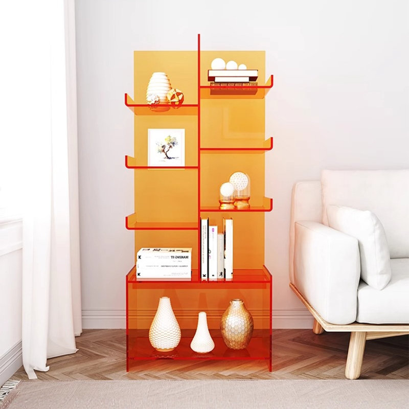 Modern Acrylic Bookshelf Display, Orange
