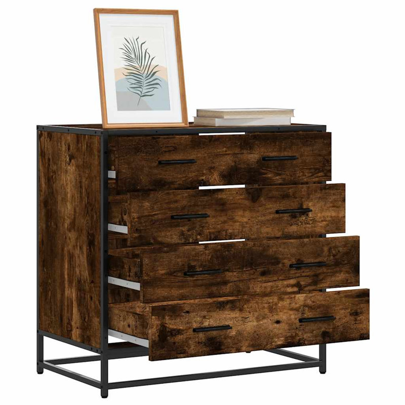 Annalaura Metal Accent Chest, Smoked Oak
