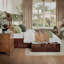 Lit plateforme en bois massif avec pied de lit et tiroirs de rangement Fogarty-1036628585-1036629497