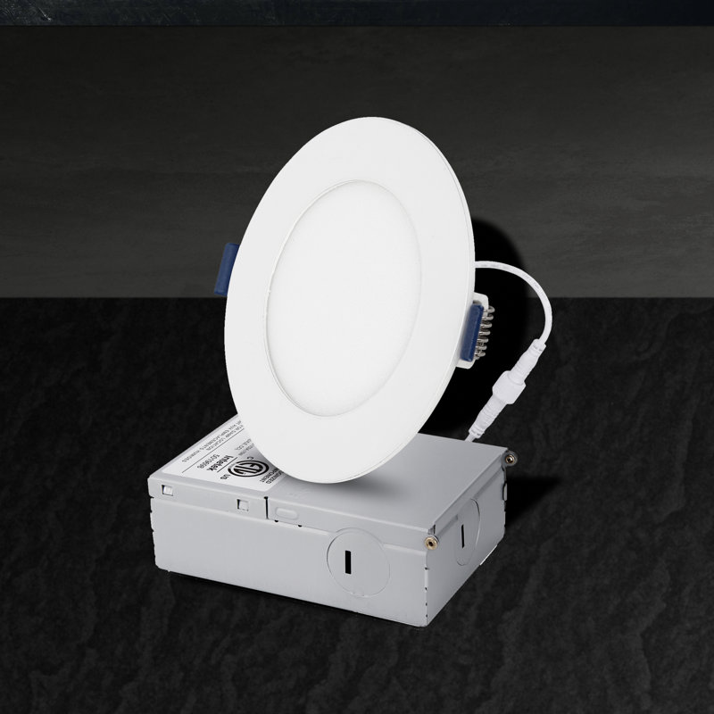 Recessed Round Downlight - 5 CCT Selectable -  2700K-5000K - White - 12W