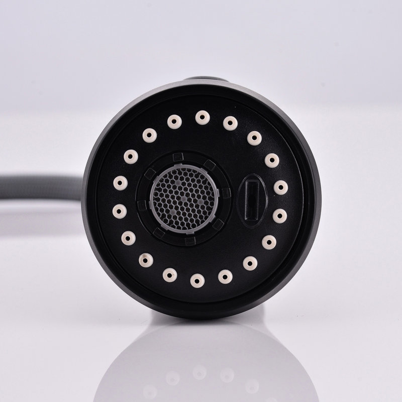 Robinet de cuisine rétractable noir mat, tactile, poignée simple en laiton, économiseur d'eau, choix de sorties variées avec duvet, noir, différentes options
