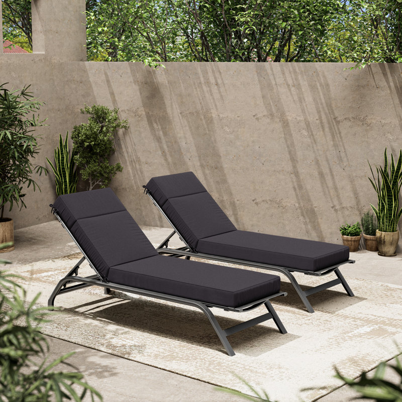 Outdoor Chaise Lounge Cushion – Weather-Resistant, Plush Comfort, 21" W x 72" D, Gray