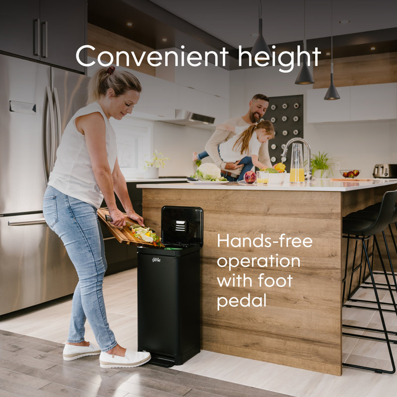 Black Stainless Steel 3.6 Gallon Indoor Compost Bin