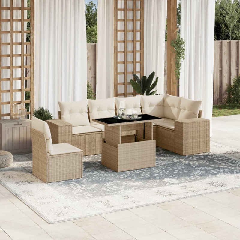 Ensemble de canapé de jardin Vidaxl beige