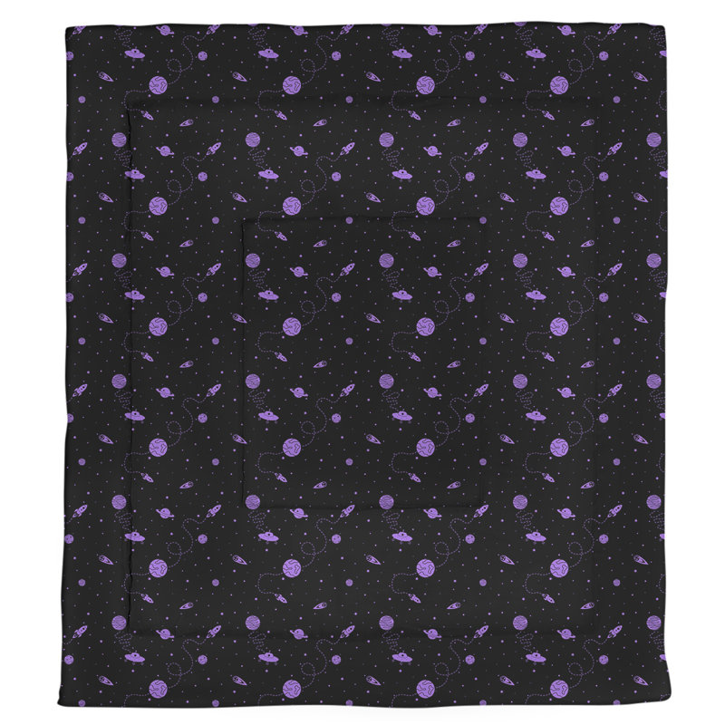 Édredon simple réversible Katelyn Elizabeth, Édredon simple, Noir/mauve