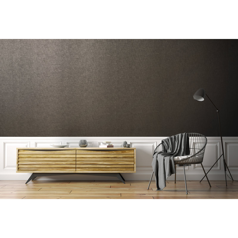Urban Classics Collection Haga Metallic Geometric Vignette Stripe Wallpaper Roll, Brown