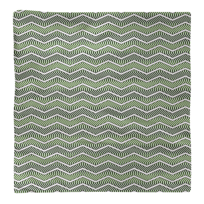 Serviette en coton à chevrons ondulés Stephenie, Vert, 22 po x 22 po