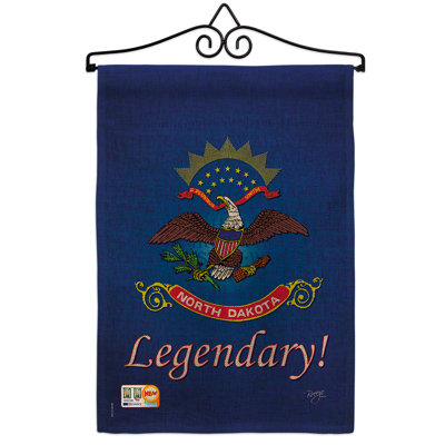 En toile jute 2 côtés 19 x 13 po north dakota drapeau de jardin