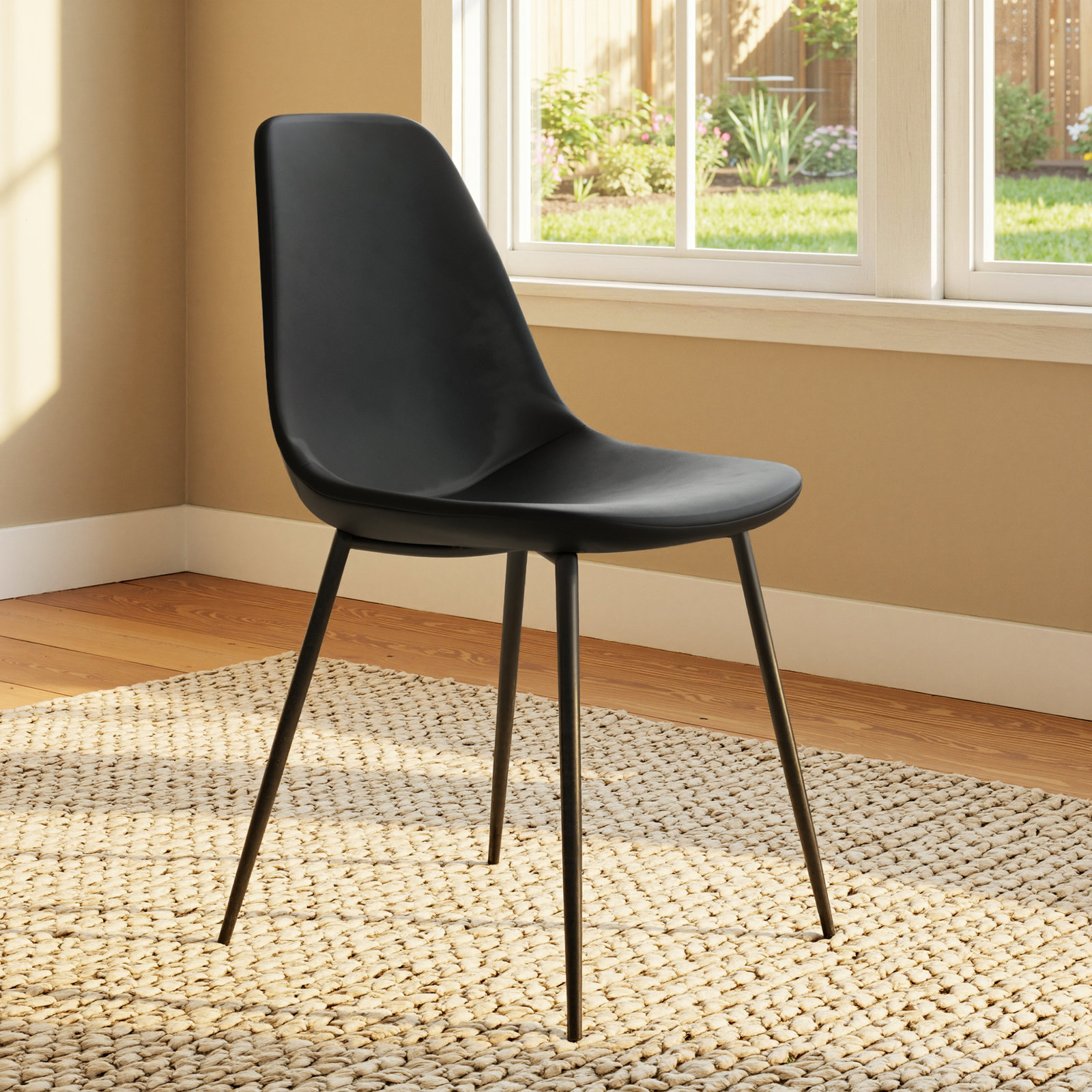 Kody Side Chair, Black Vegan Leather