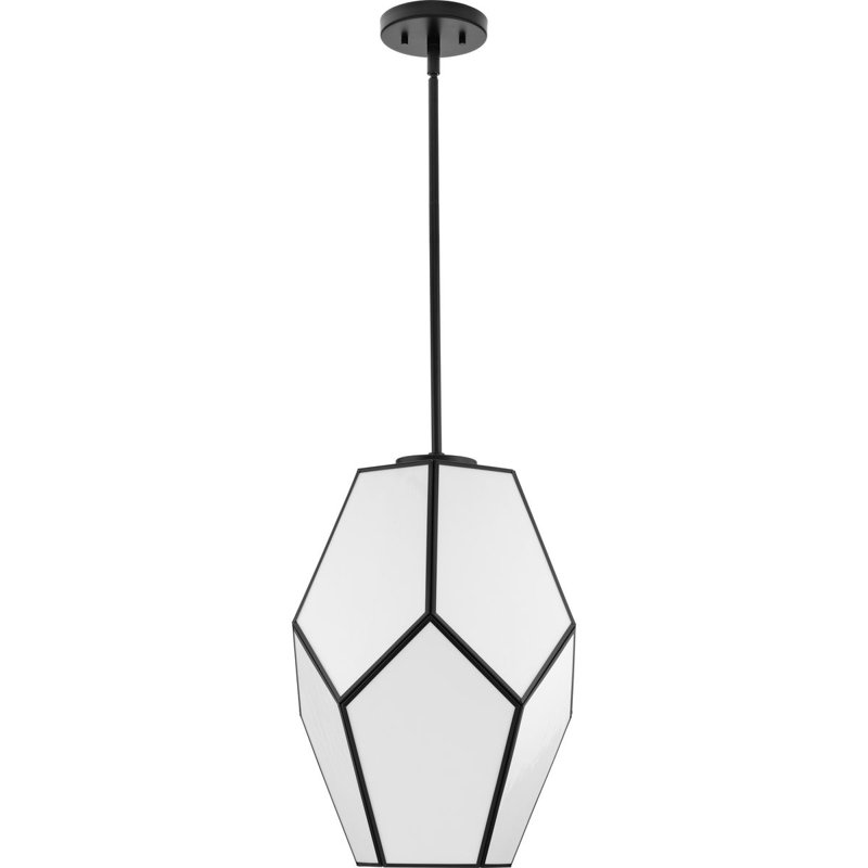 Luminaire suspendu 1 lumière Jamaka, Noir mat, H 19,75 po x l 14 po x P 14 po