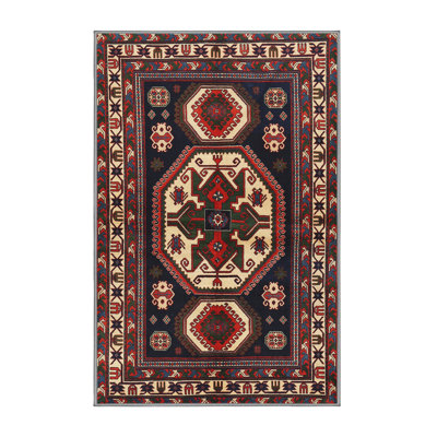 Tapis oriental rouge / bleu / ivoire