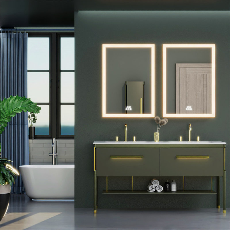 Meixner Framed Medicine Cabinet with LED Mirror and 3 Adjustable Shelves, 700mm H x 500mm W x 135mm D