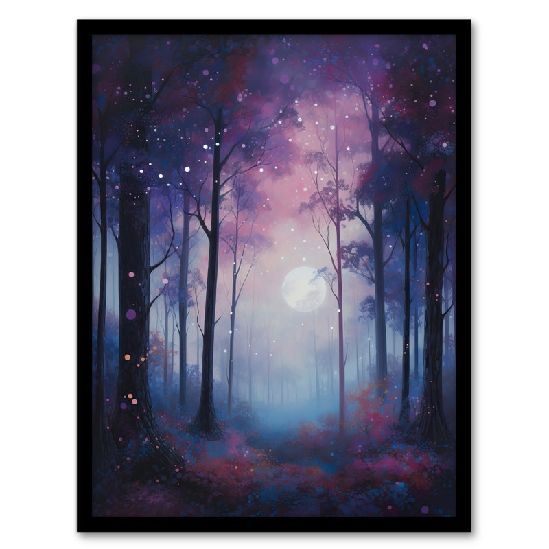 Alcinia Enchanted Forest In Soft Moonlight Fantasy Landscape - Single Picture Frame Print