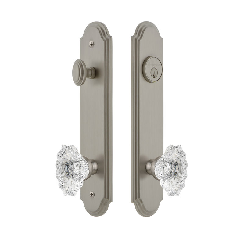 Complete Arc Entry Knob Set with Deadbolt, Satin Nickel, 2.75"