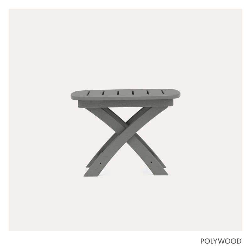 POLYWOOD Nautical 21" x 18" Side Table, Slate Gray