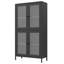 Armoire de rangement classique en métal avec 4 panneaux de porte en verre - autoportante pour la maison, le bureau et la cuisine-100364376