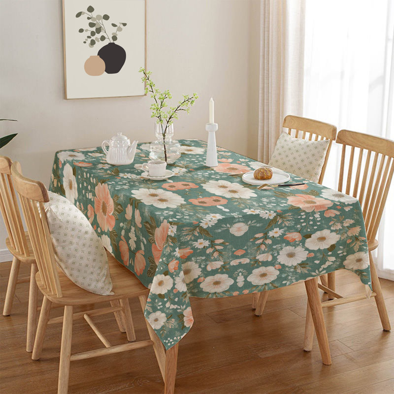 Durable Tablecloth, 50% Cotton / 50% Polyester, 55.1 x 118.1 inches | Machine Washable at 86°F, Tumble Dryer Safe, Ironable | Perfect for Dining Room, Parties & Everyday Use, Elegant Design & Easy Care