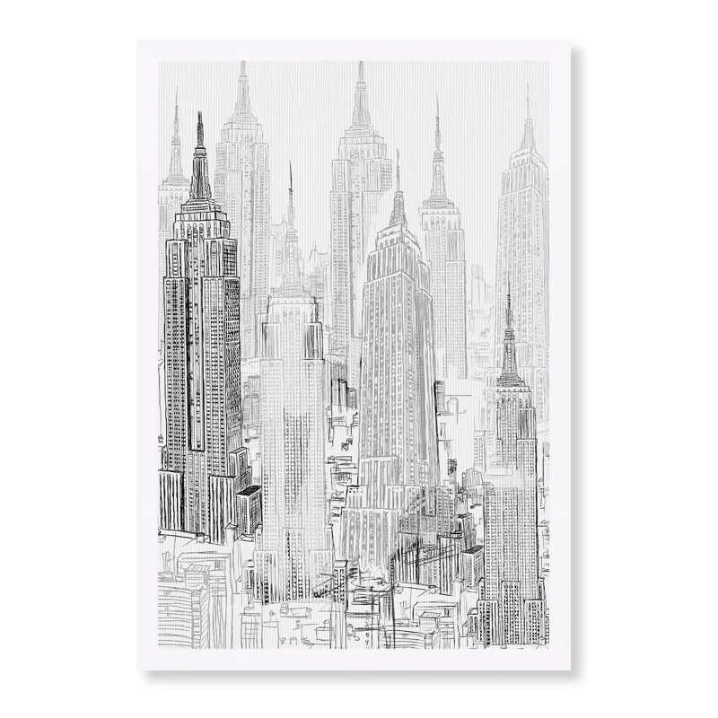 City Buildings Today - impression encadrée, H 38 po x l 26 po