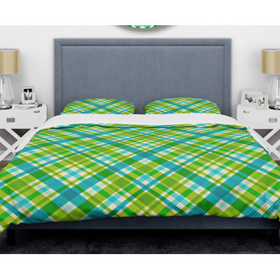  Housse de couette verte en microfibre Farmhouse