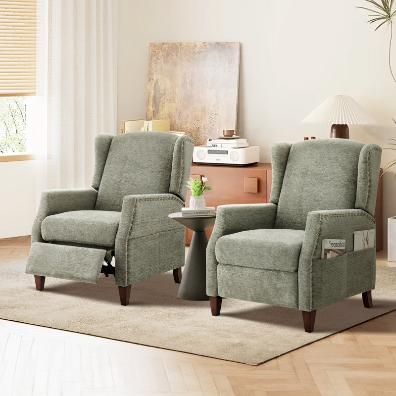 Audrie Upholstered Recliner Set of 2