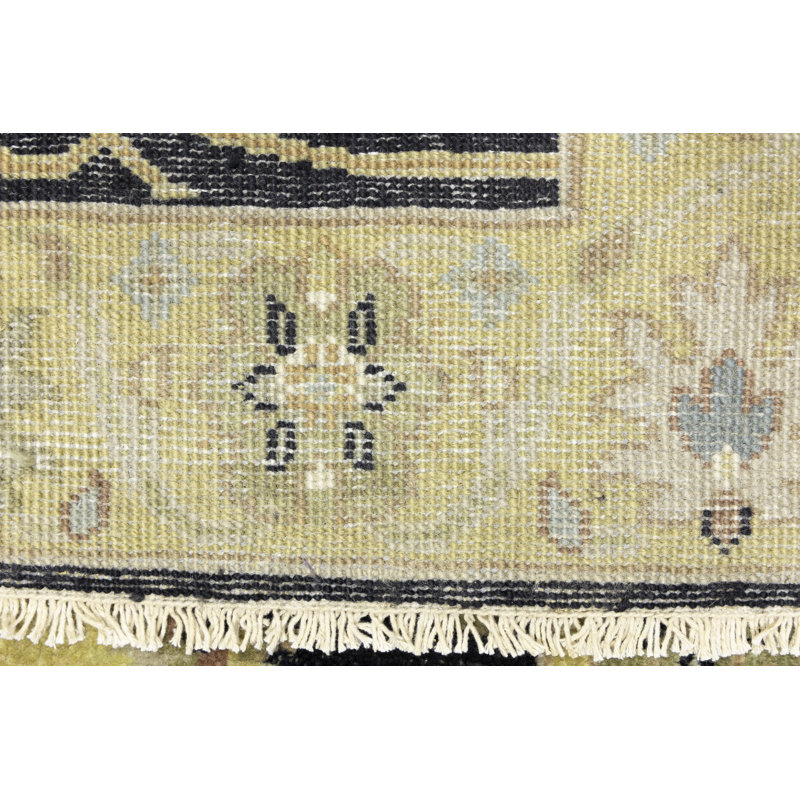 Tapis noir en laine nouvel âge 2 pi 7 po x 9 pi 11 po One-of-a-Kind