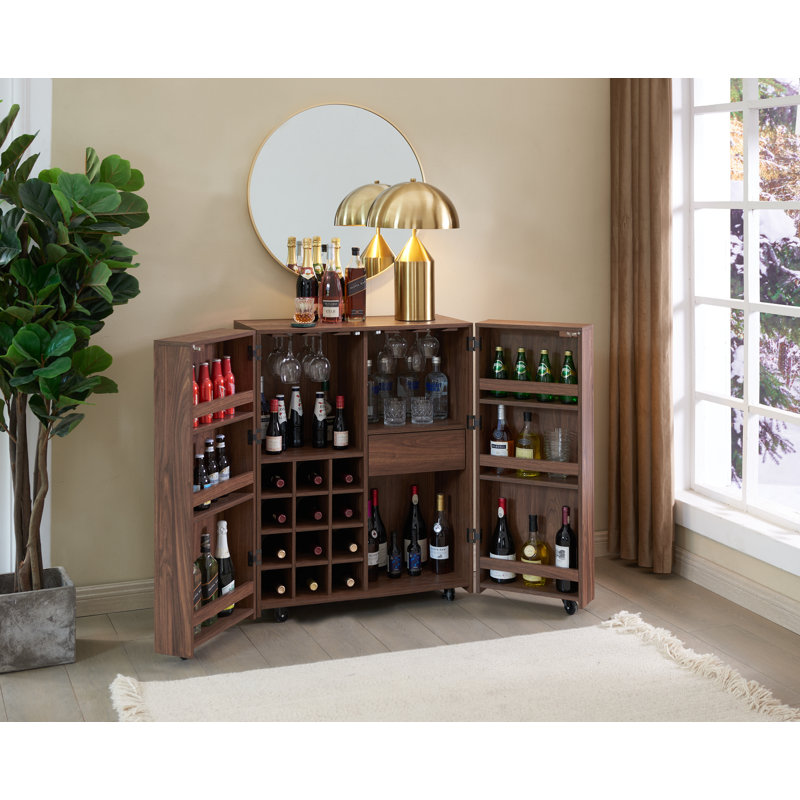 Armoire de bar 31,5 po Yessine, Noyer