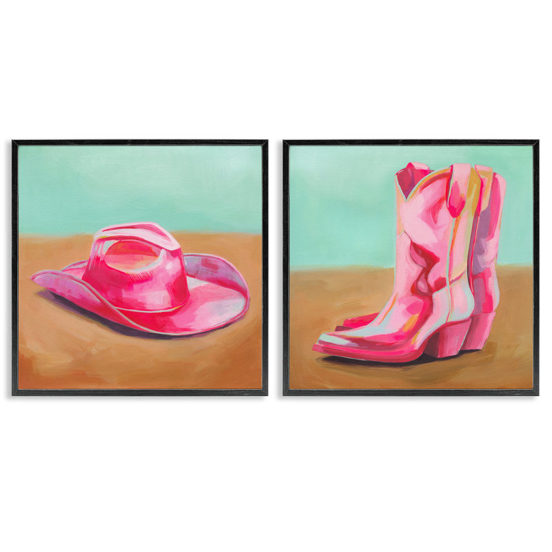  Ensemble de 2 giclées roses par Grace Popp, H 12 po x l 12 po, Giclée encadrée noir minuit