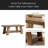 Rustic Tea Table,Spacious Coffee Table,2-Tier Center Table