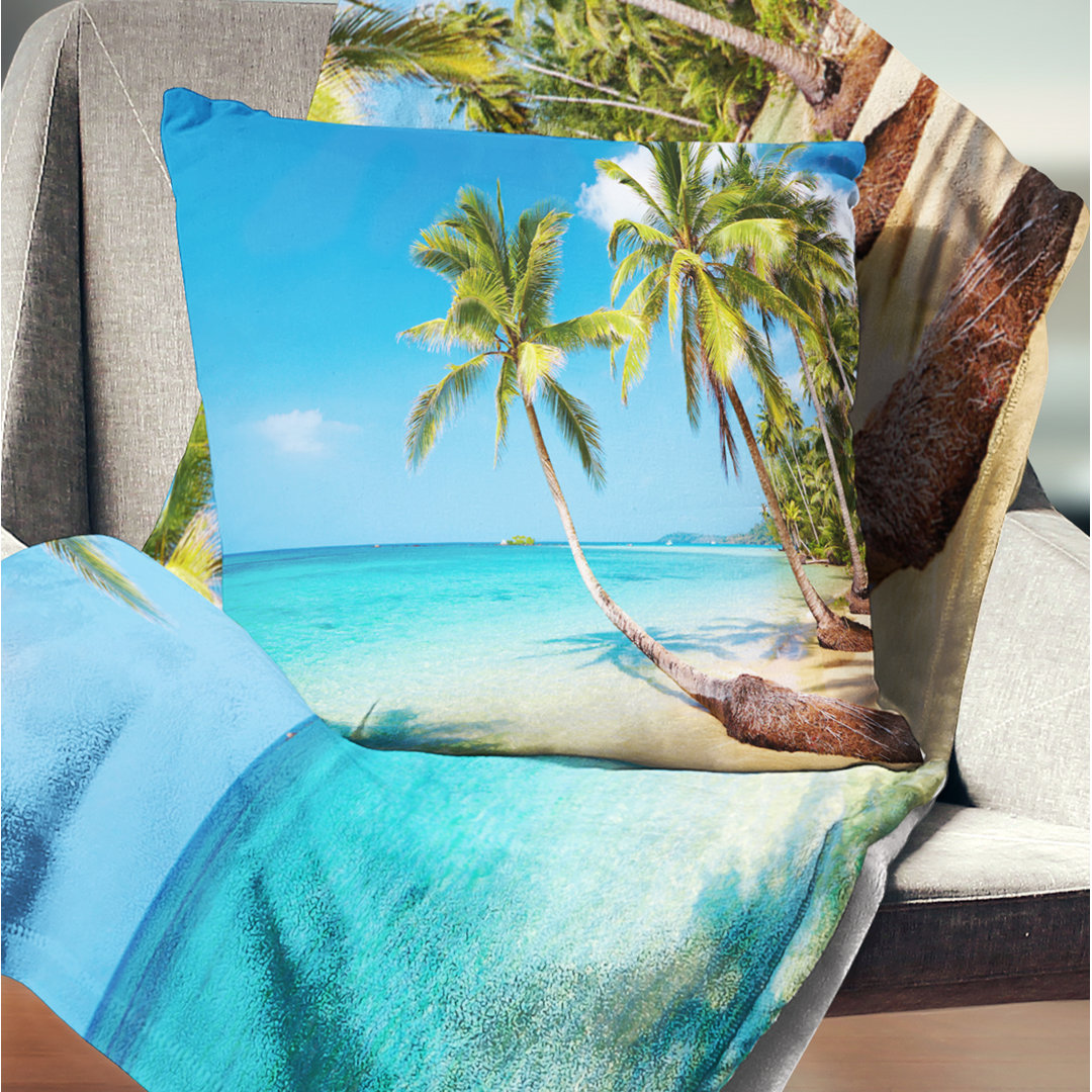 Tropical Beach - Landscape Printed Pillow Design Art 