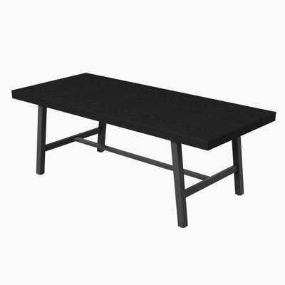 78.7" Industrial Dining Table for 6-8, Large Rectangular Kitchen Table with Sturdy Metal Frame
