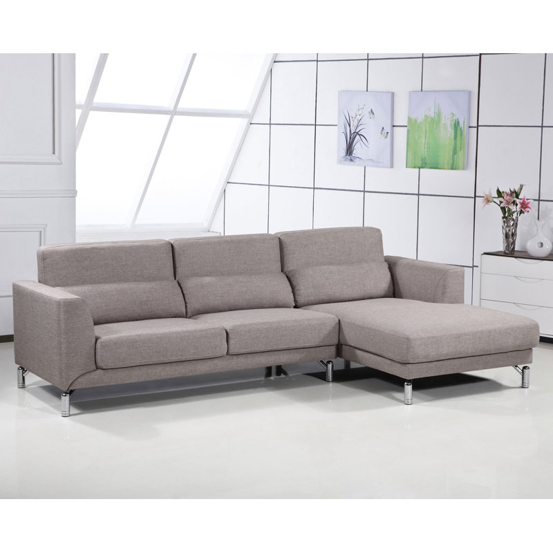 Canapé et chaise longue Robertson, Lin 100 % brun, Orienté à droite (vu de face)