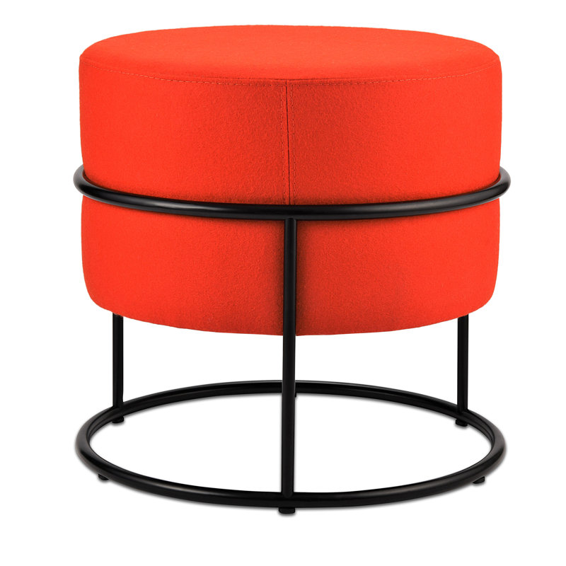 Colombo Stackable Pouf, Orange Wool