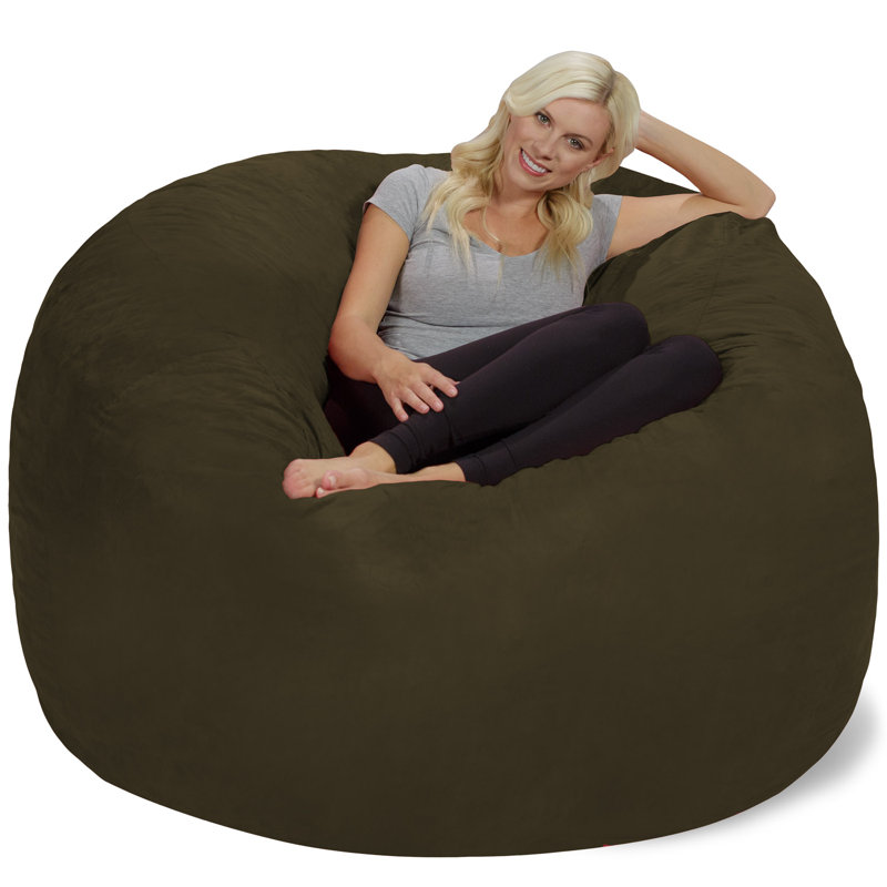 Fauteuil à billes - Fauteuil à billes rond rembourré en mousse à mémoire de forme avec housse amovible et lavable à la machine - Fauteuil à billes avec housse en microfibre douce - Plusieurs tailles et plusieurs tissus lavables à la machine