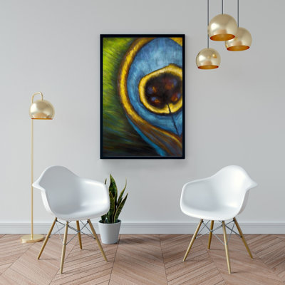Peacock Feather Closeup Print On Canvas