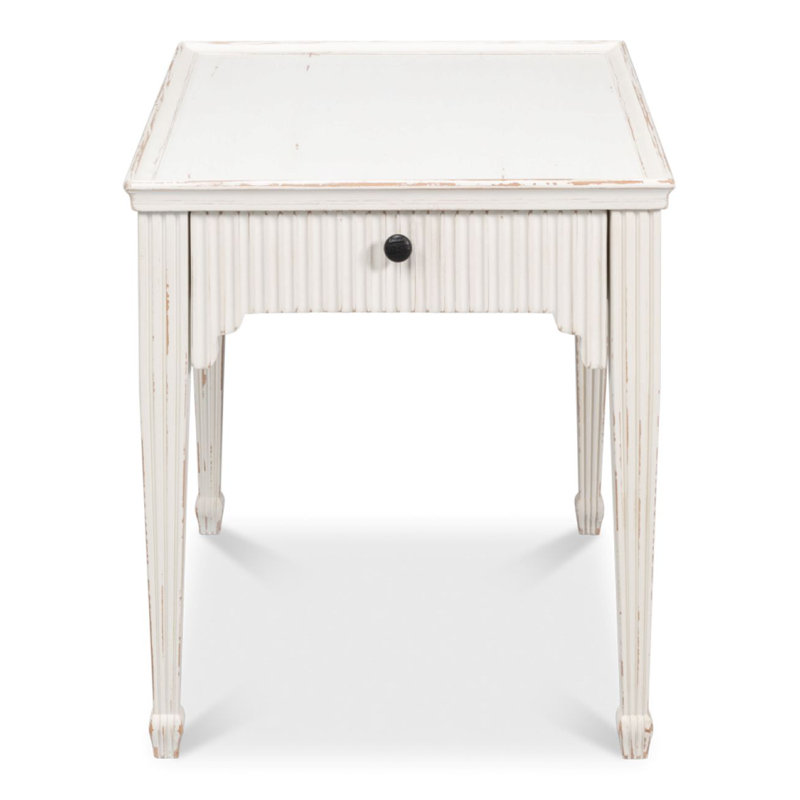 Table de bout en bois massif avec rangement Jude