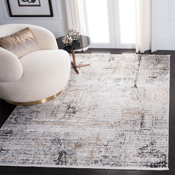 Looped/Hooked Grey Rug