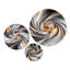Décoration murale en métal 3 pièces Fractal Grey vortex Galactic Expansion