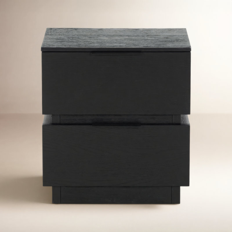Titus 2 Drawer Nightstand, Black
