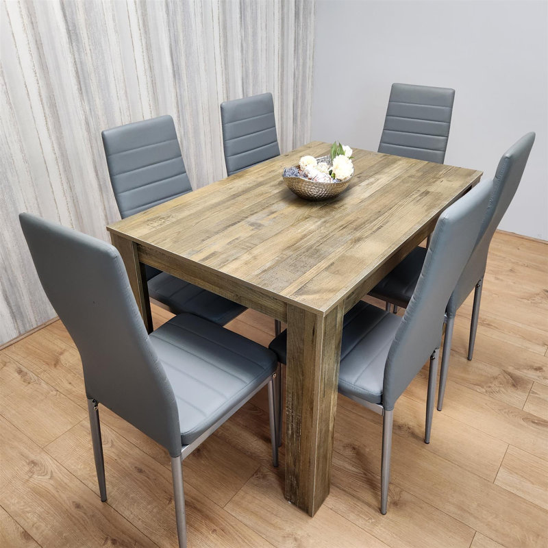 Kayenta 6 - Person Dining Set, Grey, 75cm H x 117cm W x 77cm D
