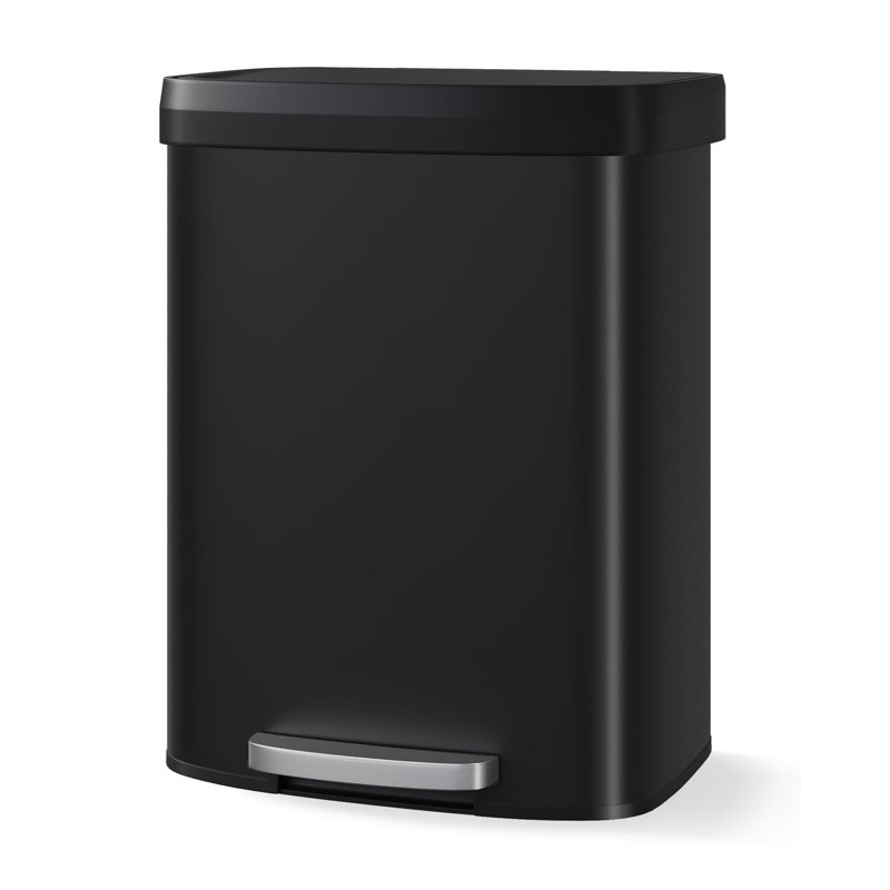 Stainless Steel Tilt Out Trash Can, Black