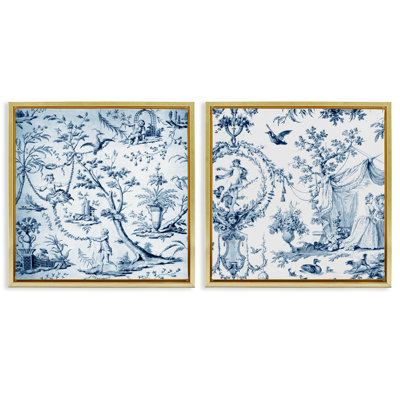 Ensemble de cadre flottant 2 pièces Intricate Toile Scenery, design par Vintage Hustle