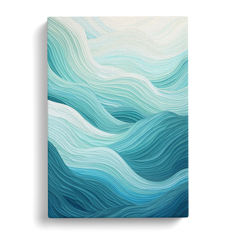 Wave Modern Geometric Art - Wrapped Canvas, 76cm H x 50cm W x 3cm D
