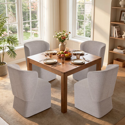 Chaise de salle à manger pivotante rembourrée Boucle